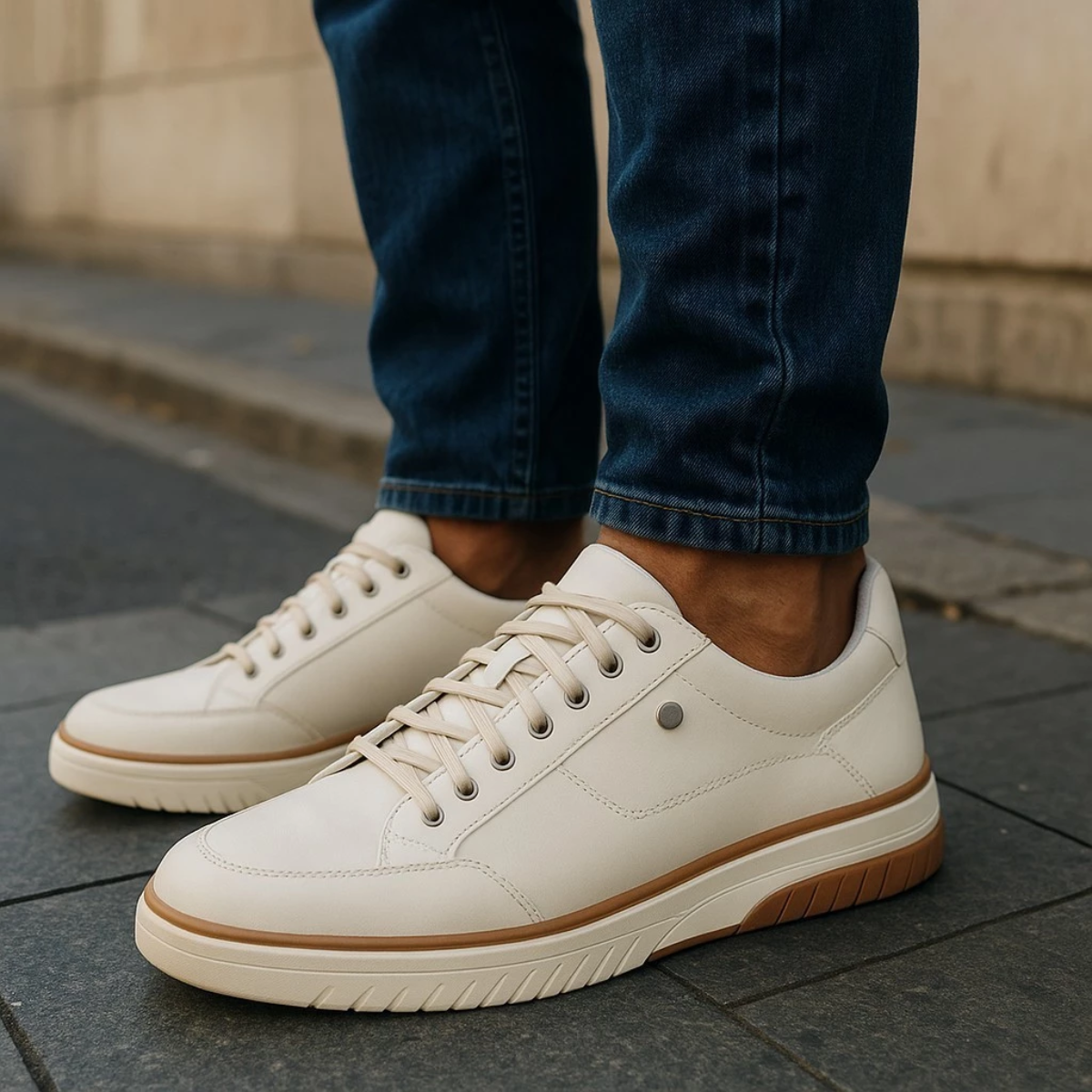 Tênis Masculino Confortável De Couro