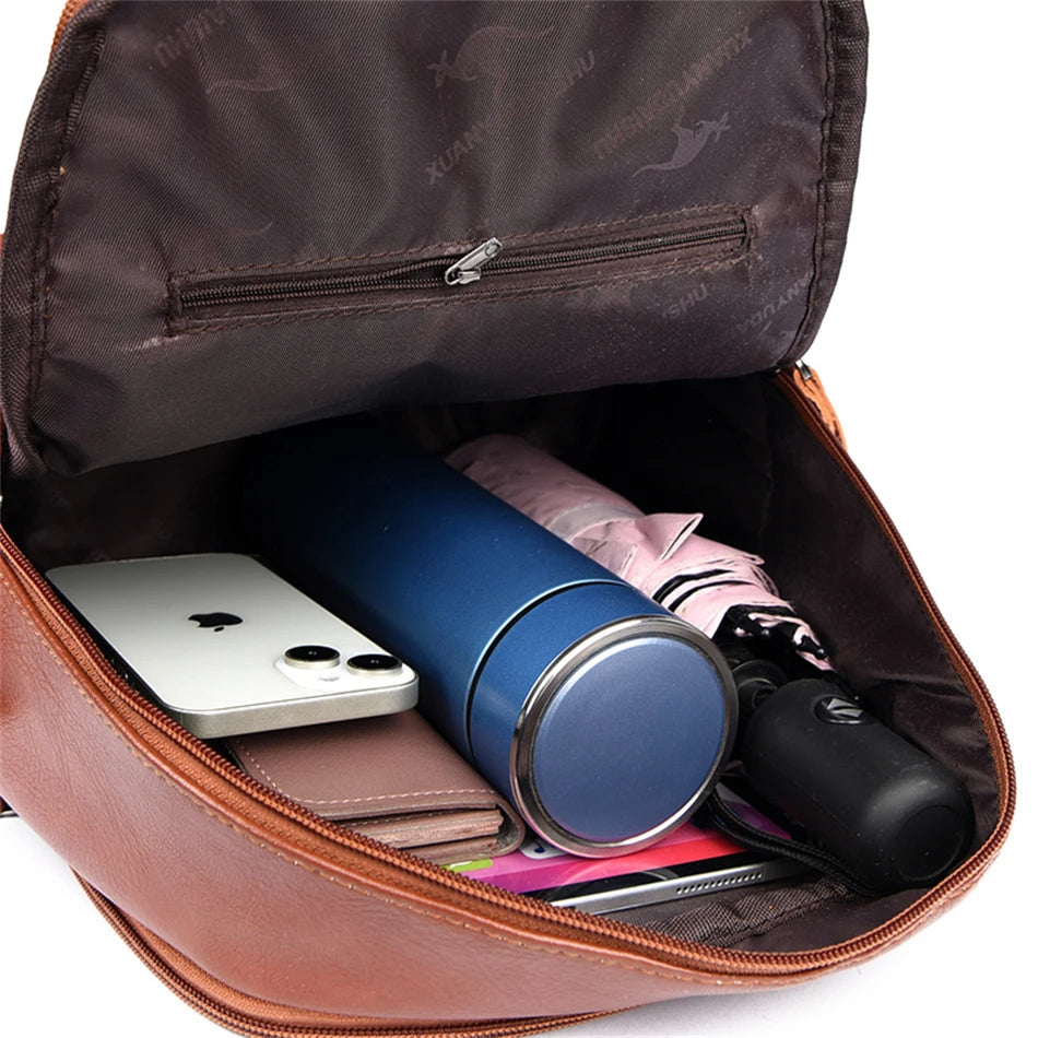Bolsa Mochila Feminina de Couro Luxuosa