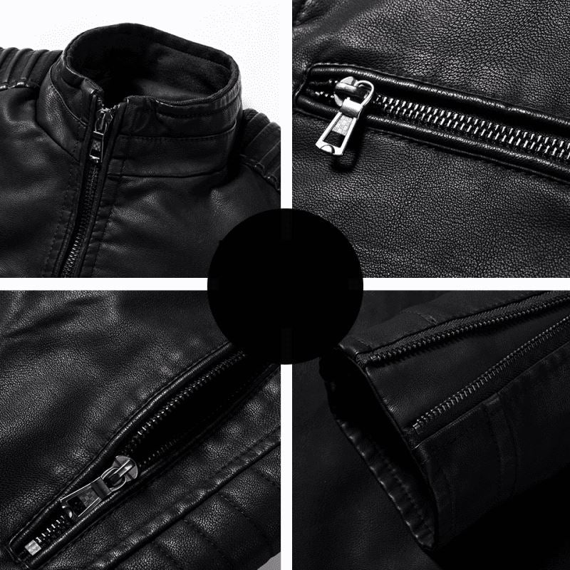 Jaqueta De Couro Masculina Slim Moderna
