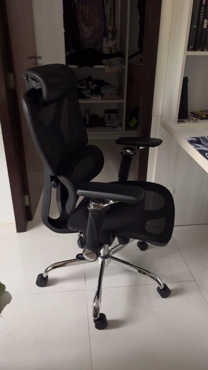 Cadeira Escritório Ergonômica, Suporte Lombar, Mesh, 6D, Até 150kg