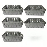 Kit 5 Cestos Organizadores Cinza 19x13x7cm