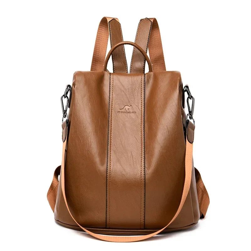 Bolsa Mochila Feminina de Couro