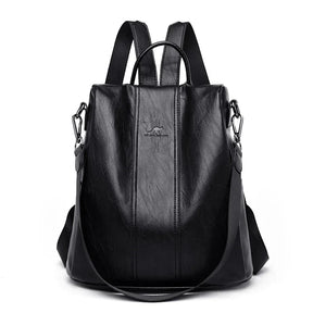 Bolsa Mochila Feminina de Couro
