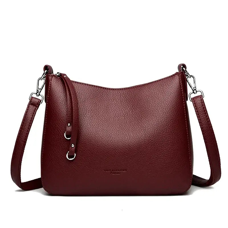 Bolsa de Couro Feminina Transversal