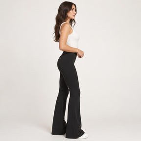 Kit 5 Calças Legging Flare Cintura Alta Feminina + Smartwatch