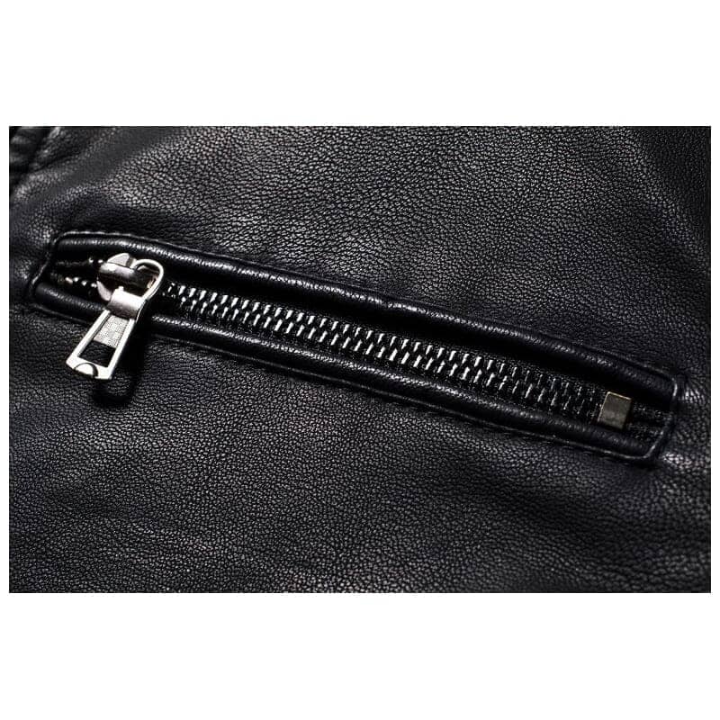 Jaqueta De Couro Masculina Slim Moderna