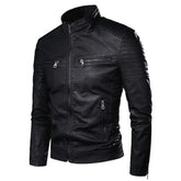 Jaqueta De Couro Masculina Slim Moderna
