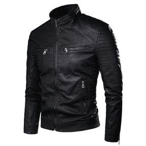 Jaqueta De Couro Masculina Slim Moderna