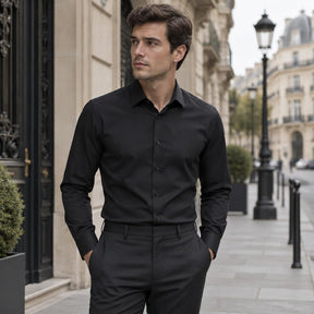 Kit 2 Camisas Sociais Masculinas Manga Longa + Relógio de Brinde