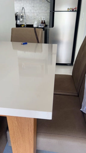 Conjunto Sala de Jantar, Mesa 1,20m, 4 Cadeiras, Madeirado