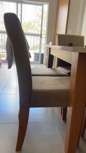 Conjunto Sala de Jantar, Mesa 1,20m, 4 Cadeiras, Madeirado