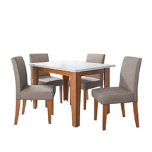 Conjunto Sala de Jantar, Mesa 1,20m, 4 Cadeiras, Madeirado